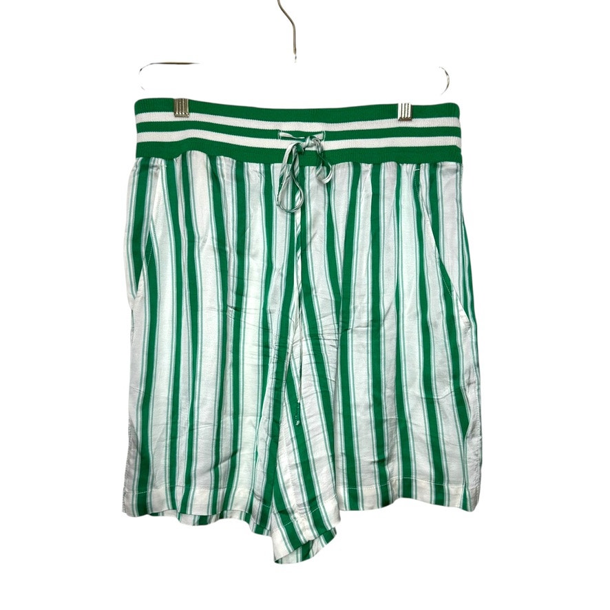 Anthropologie Stripe Lightweight Bermuda Boxer Shorts Women S Green Boho